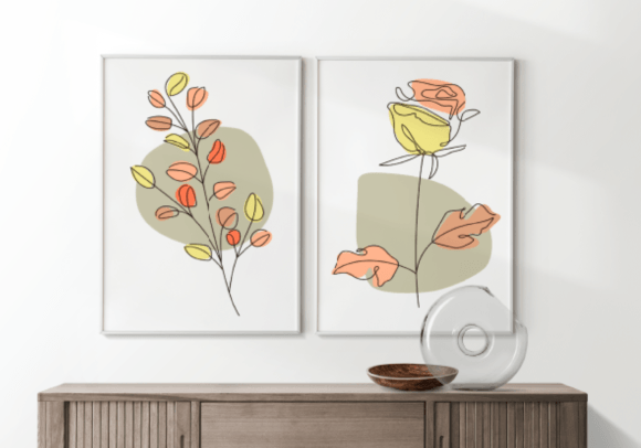 Download Set of Minimalist Flower Boho Wall Art - Minimal Collection