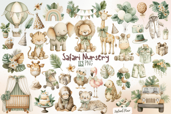 Download Safari Nursery Clipart Bundle - Nursery clipart Collection
