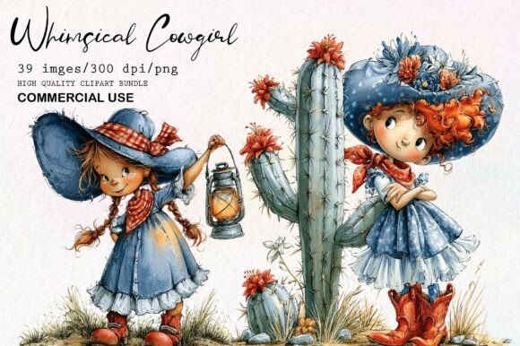 Download Whimsical Cowgirl PNG Clipart Bundle - Png clipart bundle Collection